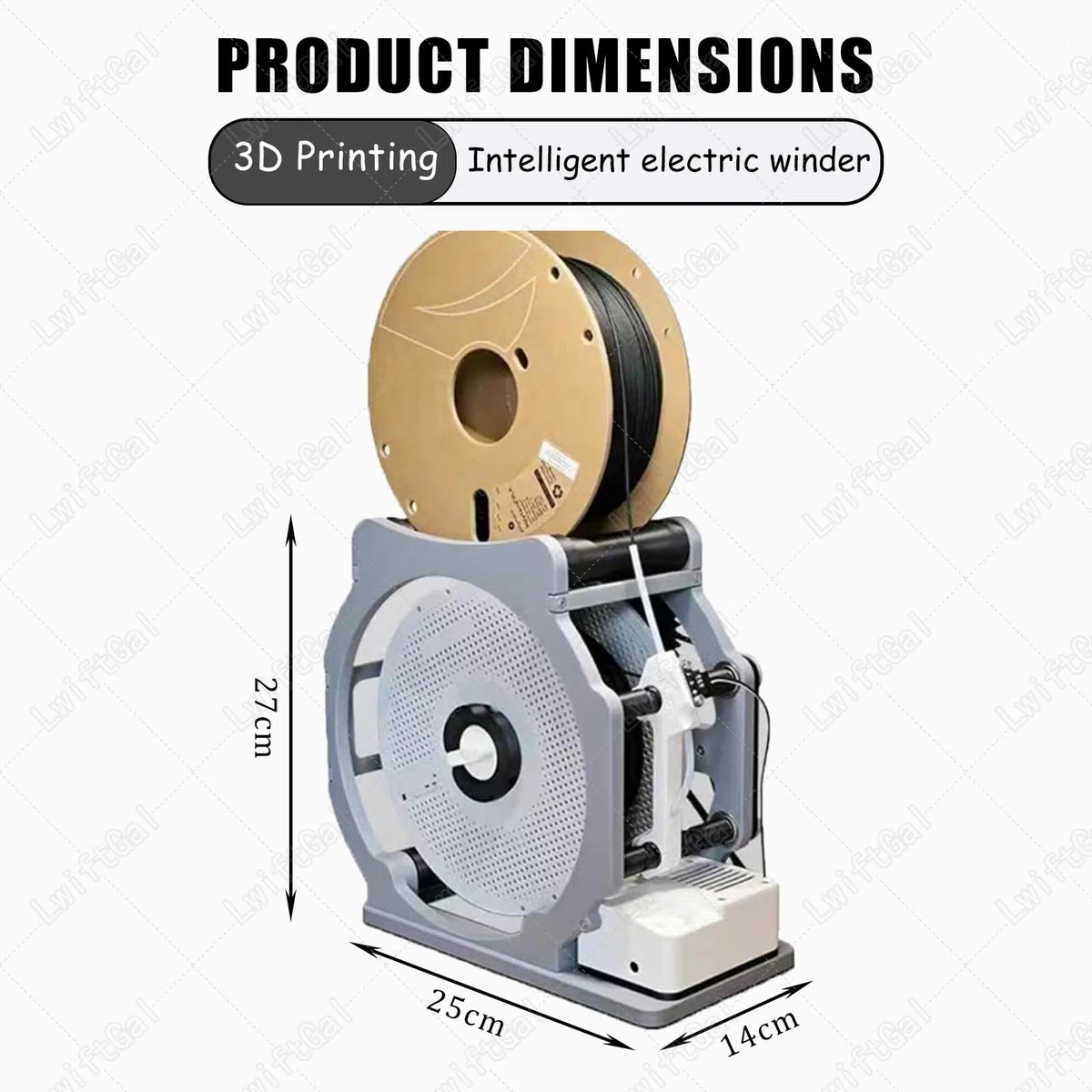 Bobinadora de filamento 3D, rebobinador eléctrico de filamento, envoltura limpia sin enredos, para bobinas de 1 kg, accesorios de impresora 3D