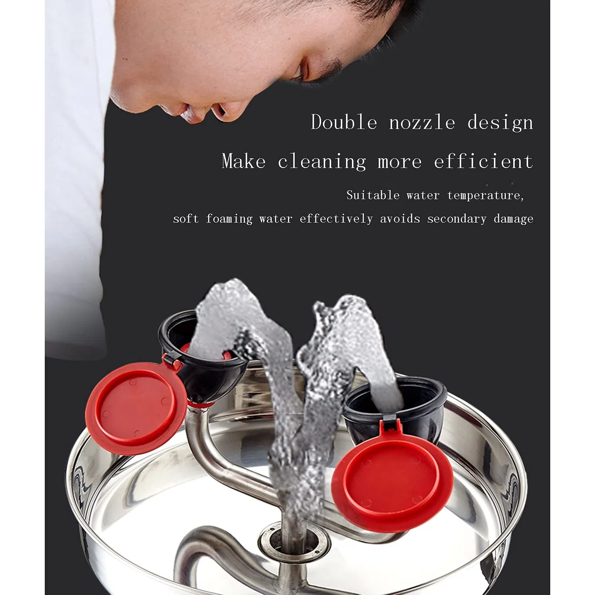 Conjunto Combinado de Ducha y estación lavaojos de Emergencia con caudal de Agua de 12 l/min, Ducha de Acero Inoxidable 304 para fábricas, Laboratorios, maquinaria y construcción.,
