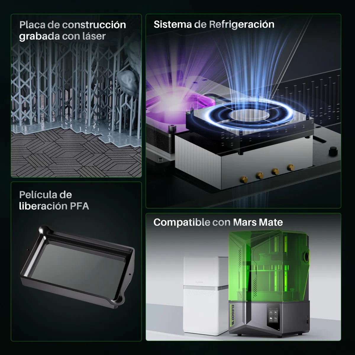 ELEGOO Saturn 4 12K Impresora 3D Resina MSLA - Pantalla LCD 10" 12K - Nivelación Automática con Sensor Mecánico Inteligente - Área Impresión 219x123x220mm - Ideal para Profesionales
