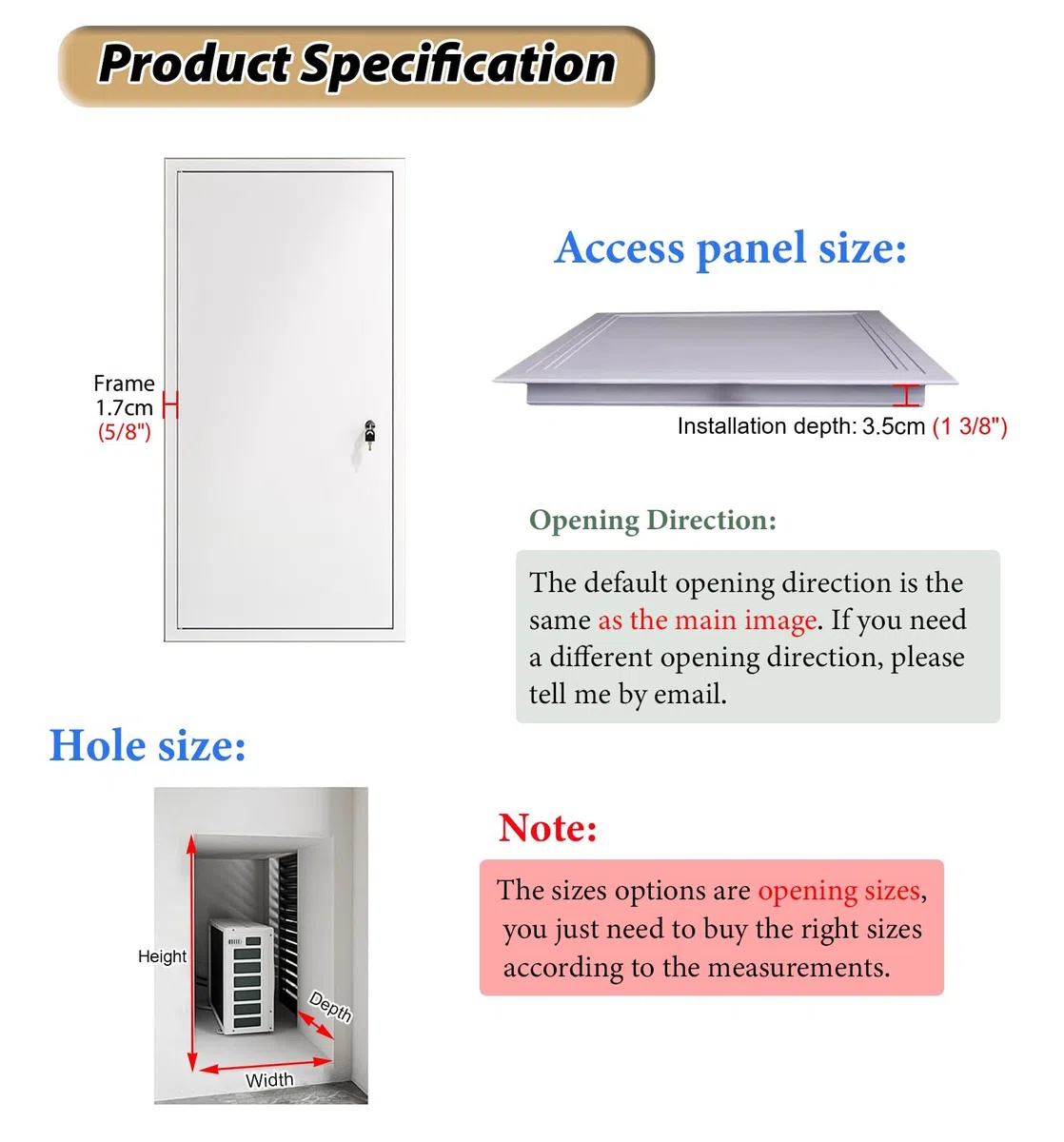 Puerta de Acceso al ático, Panel de Puerta de Acceso para Paneles de Yeso con Cerradura 16x36, 18x32, 22x30, 24x36, 22x46, 25x52, 22x60 - Trampilla de inspección para conducto de ático/lavan