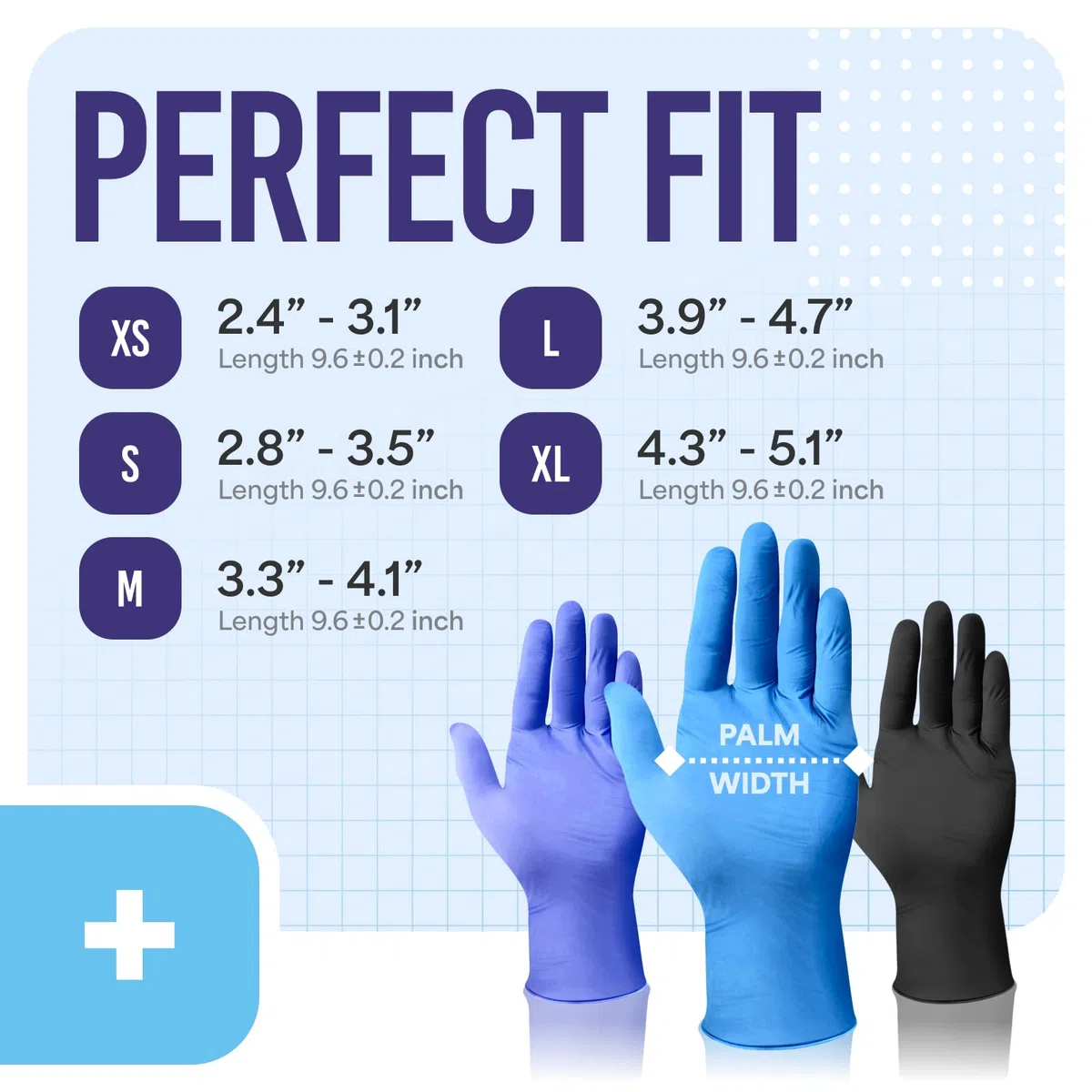 Medtecs 200 guantes de nitrilo sin látex con protección química y diseño transpirable de 4 mm de grosor, ambidiestros, sin polvo y más del 500% de estiramiento, todos los tamaños y colores disponibles