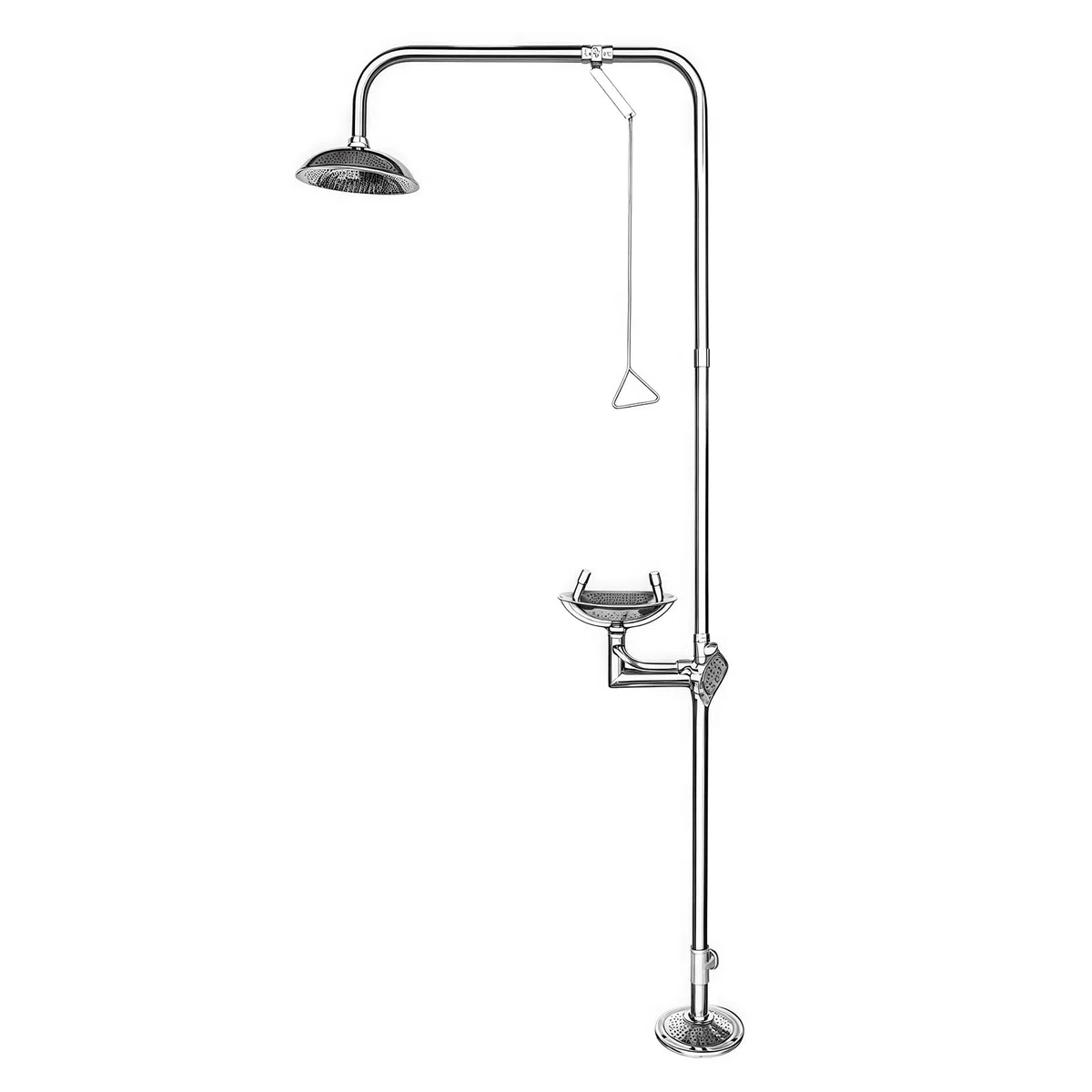 Sistema de Ducha de Emergencia Combinado, estación lavaojos de Acero Inoxidable 304, Adecuado para Laboratorios, fábricas y entornos al Aire Libre.,