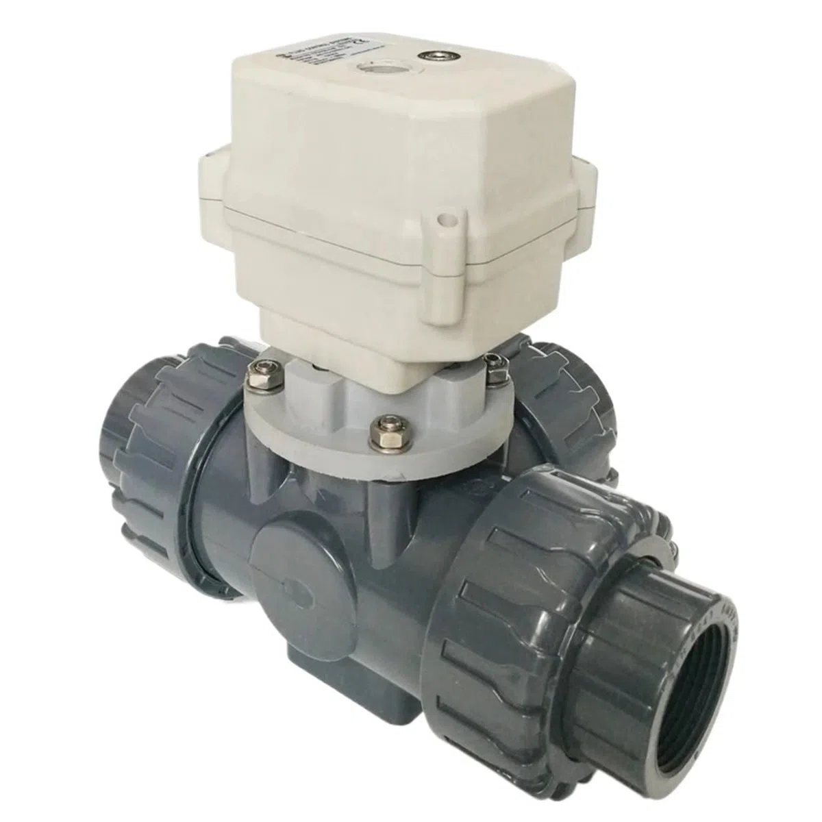 Válvula De Agua Eléctrica De Plástico De 3 Vías Con Actuador De 230 V, Válvula De Bola Motorizada Eléctrica Con Certificación IP67 For La Industria Química.(NPT THREAD_CR301)