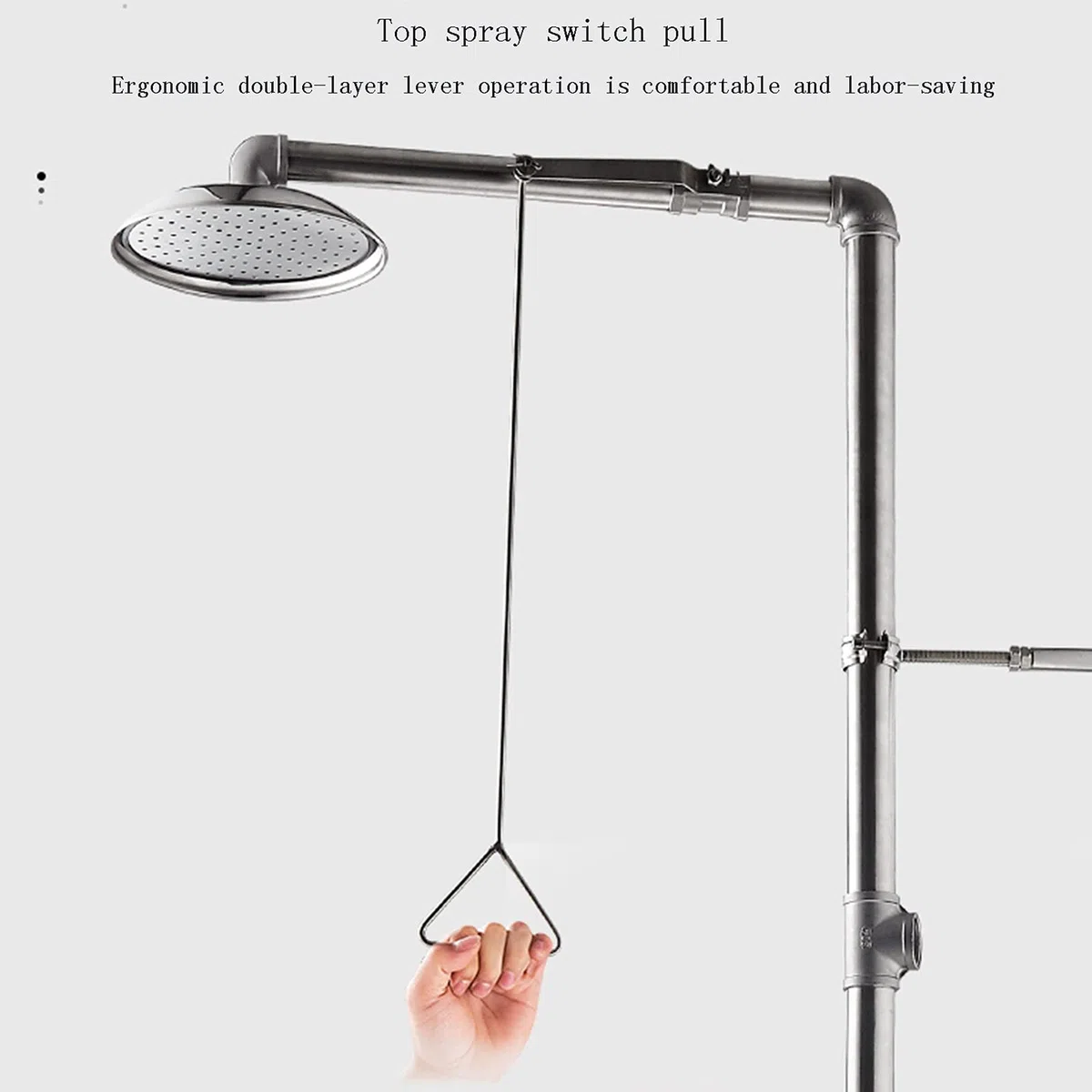 Conjunto Combinado de Ducha y estación lavaojos de Emergencia con caudal de Agua de 12 l/min, Ducha de Acero Inoxidable 304 para fábricas, Laboratorios, maquinaria y construcción.,