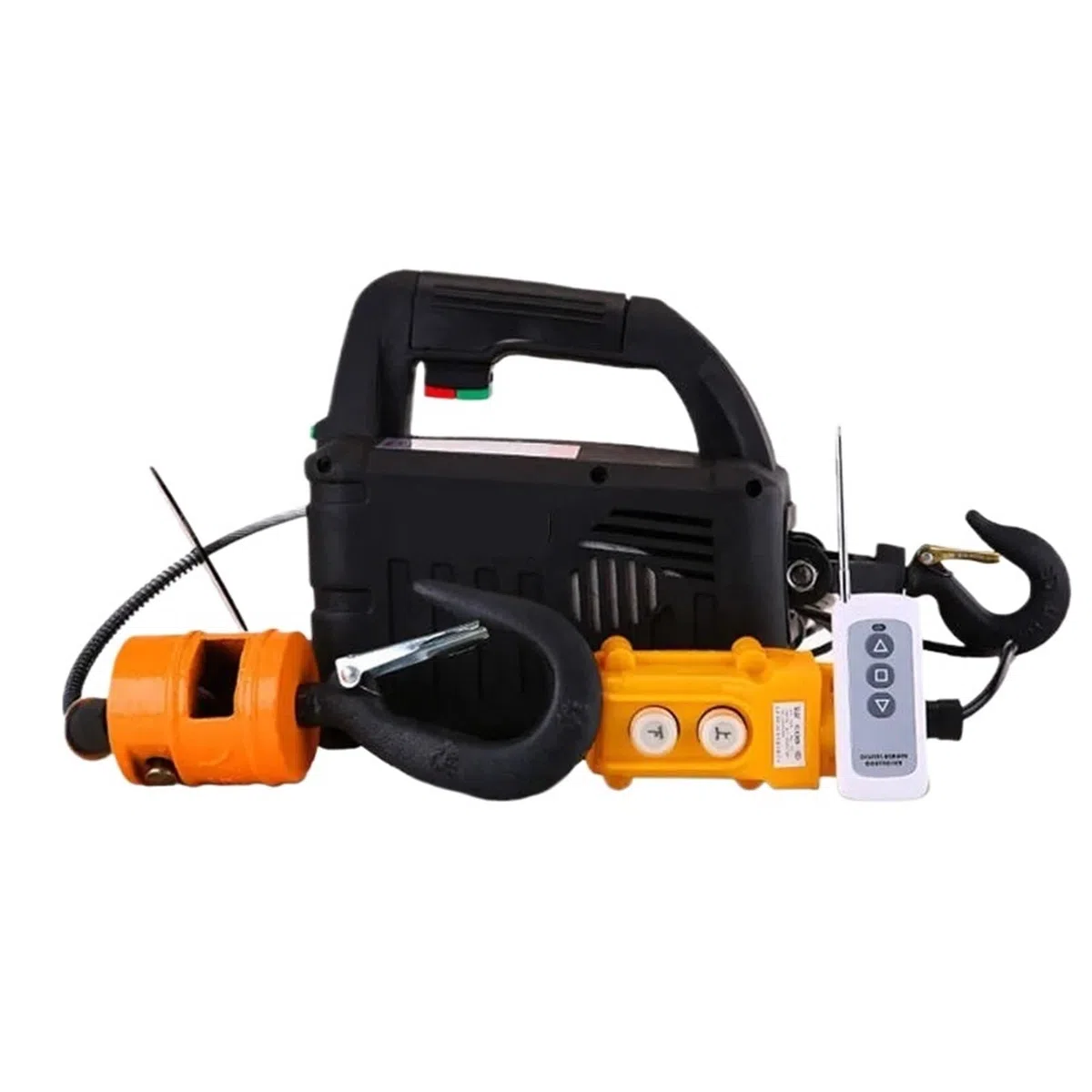 Polipasto Cabrestante Eléctrico Polipasto eléctrico de 500kg con Control remoto 3 en 1, polipasto carcasa aluminio, grúa pequeña para interiores y hogares Herramienta Elevadora Eléctrica(500kg 7.6m)