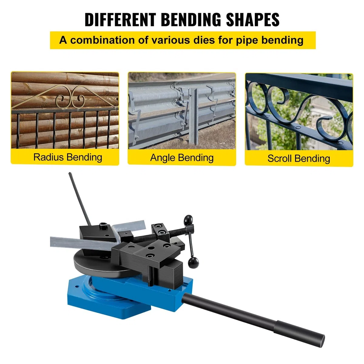 Dobladora de Metal Universal, Herramienta doblado Barras Planas cuadradas Redondas Placa Acero en Espiral multifunción SBG-40 for producción Construcción