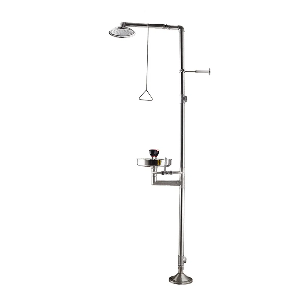 Conjunto Combinado de Ducha y estación lavaojos de Emergencia con caudal de Agua de 12 l/min, Ducha de Acero Inoxidable 304 para fábricas, Laboratorios, maquinaria y construcción.,