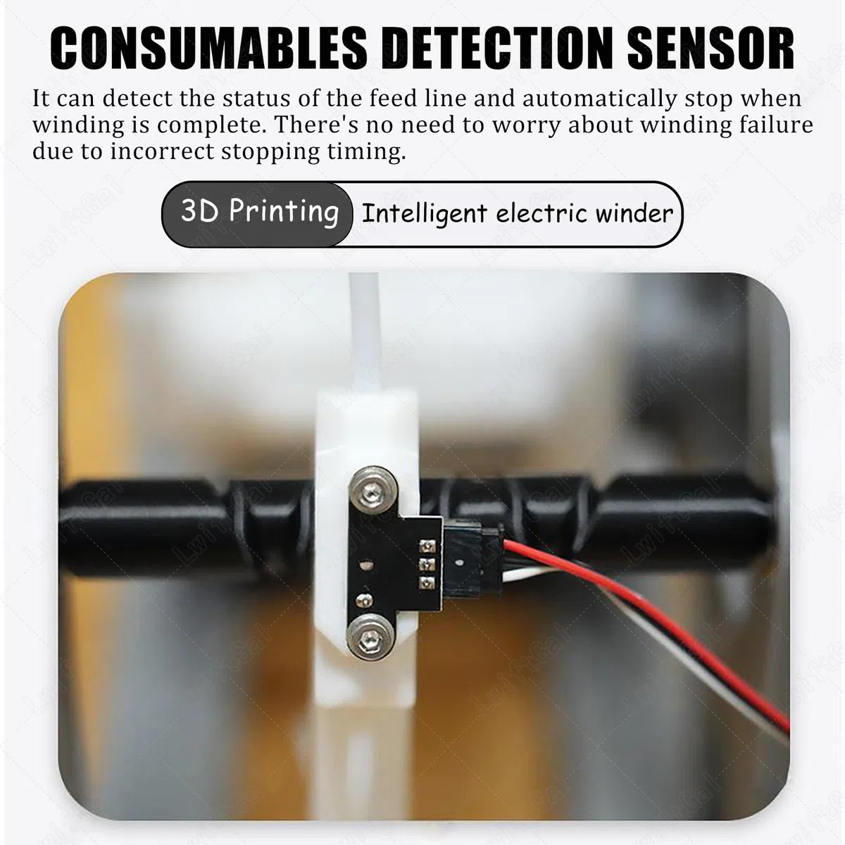 Bobinadora de filamento 3D, rebobinador eléctrico de filamento, envoltura limpia sin enredos, para bobinas de 1 kg, accesorios de impresora 3D